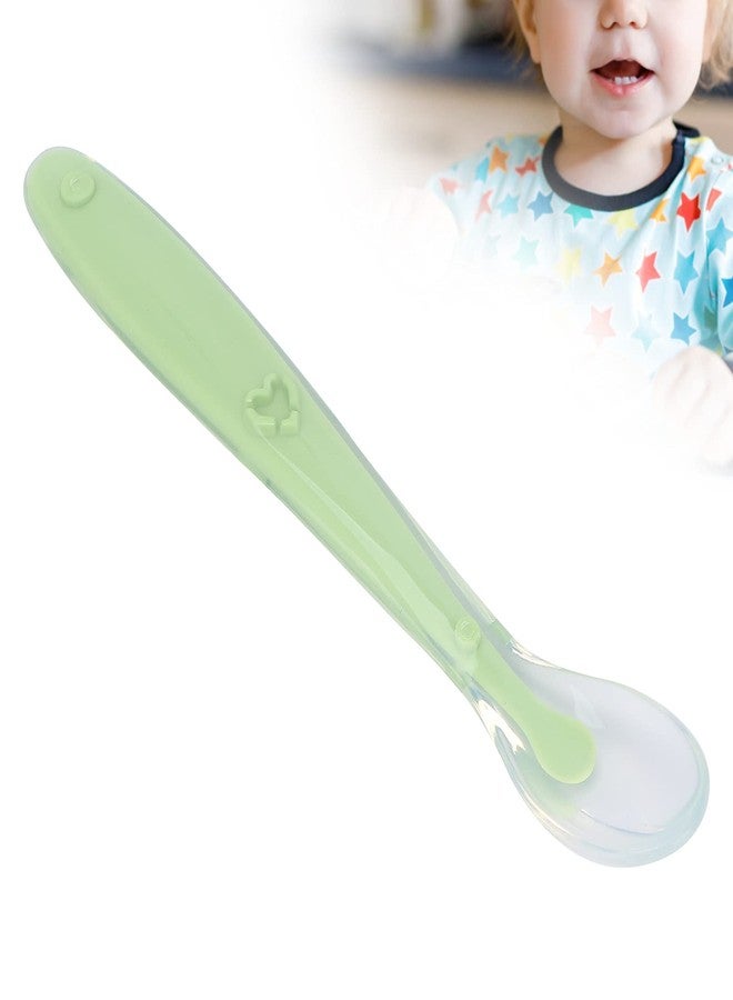 Worem Baby Feeding Spoon, Baby Spoon High Elastic Silicone Full Wrap Design Food Grade Silicone for Baby(Green) - Image 5
